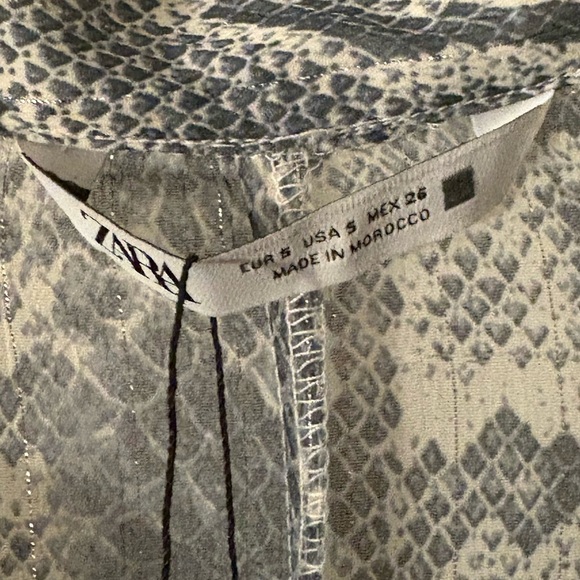 Nwt-Zara- METALLIC THREAD ANIMAL PRINT DRESS-Small - Picture 6 of 6